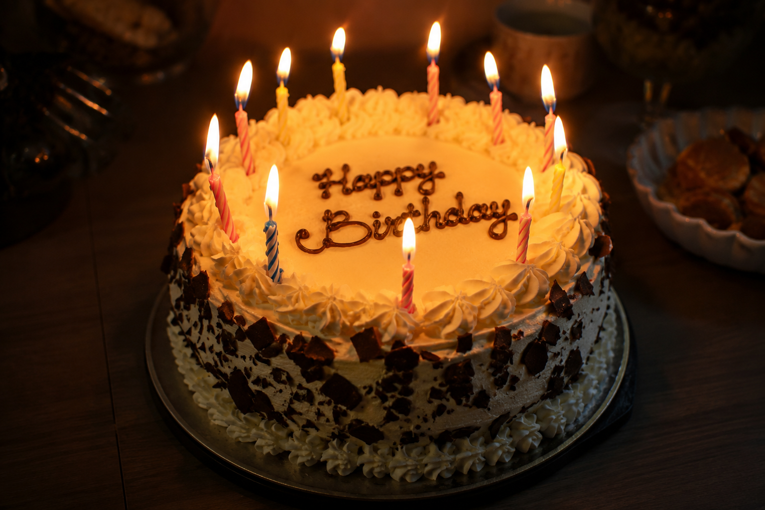 Birthday cake with candles